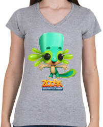 printfashion Zooba - Lizzy - Női V-nyakú póló - Sport szürke (4603841)