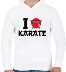 printfashion I love Karate - Férfi kapucnis pulóver - Fehér (9446465)