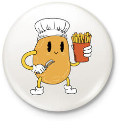 printfashion Krumpli szakács - Kitűző, hűtőmágnes - Fehér (13275318)