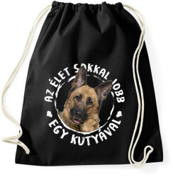 printfashion Németjuhász - Sportzsák, Tornazsák - Fekete (5437629)