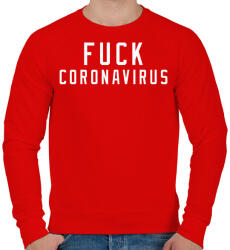 printfashion F*ck corona - Férfi pulóver - Piros (2535787)
