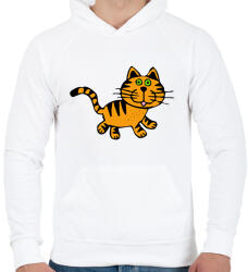printfashion Macska - Férfi kapucnis pulóver - Fehér (10286478)