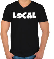 printfashion Local - Férfi V-nyakú póló - Fekete (2757320)