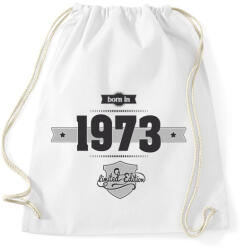 printfashion born-in-1973-(dark&lightgrey) - Sportzsák, Tornazsák - Fehér (472071)