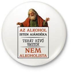 printfashion Az alkohol Isten ajándéka - fekete - Kitűző, hűtőmágnes - Fehér (7068737)