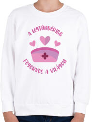 printfashion Legtündéribb fogorvos - Gyerek pulóver - Fehér (7212959)