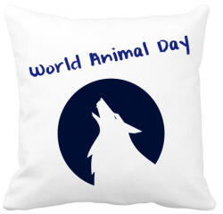 printfashion world animal day - Párnahuzat, Díszpárnahuzat - Fehér (1045919)