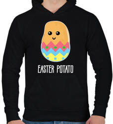 printfashion Easter potato - Férfi kapucnis pulóver - Fekete (15764237)