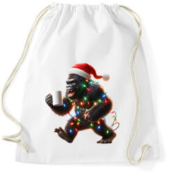 printfashion Vicces Kávézó / teázó karácsonyi party gorilla - But first Coffee - Sportzsák, Tornazsák - Fehér (15251597)