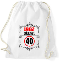 printfashion 40 születésnap évszámmal - Sportzsák, Tornazsák - Fehér (7423678)
