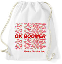 printfashion ok boomer - Sportzsák, Tornazsák - Fehér (2005031)