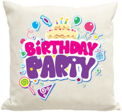printfashion Szülinapi party - Párnahuzat, Díszpárnahuzat - Lenvászon (1152571)