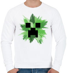 printfashion Minecraft Creeper - Férfi pulóver - Fehér (829960)