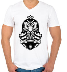 printfashion Pingvin - Férfi V-nyakú póló - Fehér (408748)