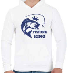 printfashion Fishing KIng - Férfi kapucnis pulóver - Fehér (10775948)