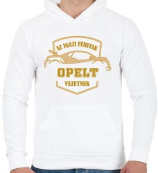 printfashion Opel sofőr - Férfi kapucnis pulóver - Fehér (4995575)