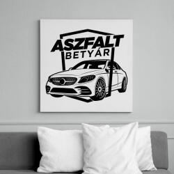 printfashion Aszfalt betyár - Mercedes - Vászonkép - Fehér (6635130)