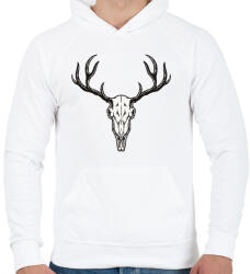 printfashion Szarvas fej - Férfi kapucnis pulóver - Fehér (5782035)