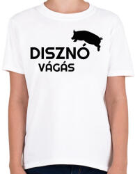 printfashion Disznóvágás - fekete - Gyerek póló - Fehér (11625947)