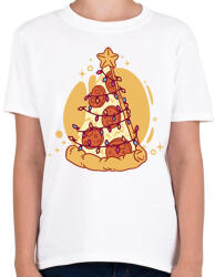 printfashion Pizzás karácsonyfa - Gyerek póló - Fehér (11278538)