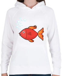 printfashion Halacska - Női kapucnis pulóver - Fehér (12220525)