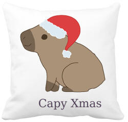 printfashion capybara család - mikulás - Párnahuzat, Díszpárnahuzat - Fehér (14888521)