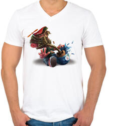 printfashion ALIEN HÚSVÉT - Férfi V-nyakú póló - Fehér (15905410)