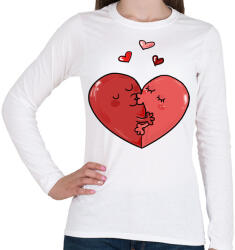 printfashion Szerelmes szívek - Női hosszú ujjú póló - Fehér (4001476)