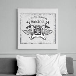 printfashion A világ legjobb motorosa - Névvel - Vászonkép - Fehér (6640951)