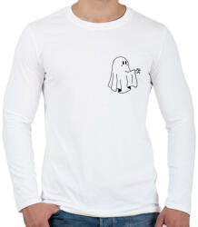 printfashion Fekete szellem - Férfi hosszú ujjú póló - Fehér (14135502)