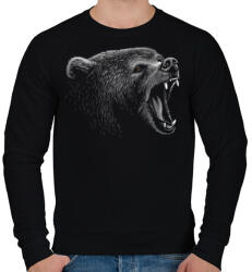 printfashion Medve portré - Férfi pulóver - Fekete (4847530)