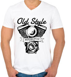 printfashion Old Style - Férfi V-nyakú póló - Fehér (2247934)