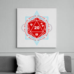 printfashion Sci-Fi D20 (Piros-Kék) - Vászonkép - Fehér (6632187)