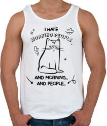 printfashion Hate morning people - Férfi atléta - Fehér (11701454)