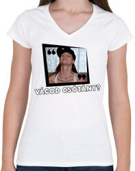 printfashion Vágod csótány? - Női V-nyakú póló - Fehér (2632915)