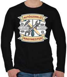 printfashion Autószerelő nagymester - Férfi hosszú ujjú póló - Fekete (6565401)