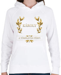 printfashion Károly - Női kapucnis pulóver - Fehér (3676005)