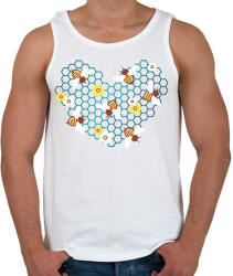 printfashion Méhész szív - Férfi atléta - Fehér (6353057)