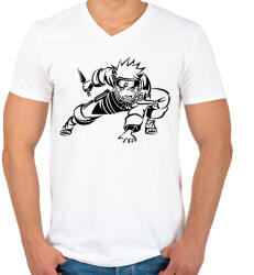 printfashion Naruto - Férfi V-nyakú póló - Fehér (1716437)