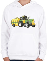 printfashion Trágyázó traktor - Gyerek kapucnis pulóver - Fehér (11756038)