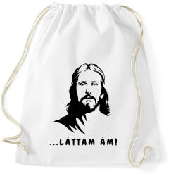 printfashion láttam ám! - Vicces Jézus feliratos minta - Sportzsák, Tornazsák - Fehér (12034025)