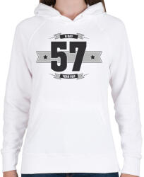 printfashion b-day-57-dark-lightgrey - Női kapucnis pulóver - Fehér (513455)