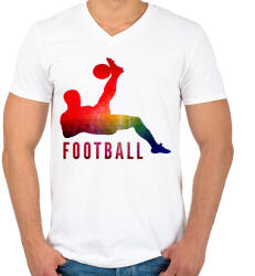 printfashion FOOTBALL - Férfi V-nyakú póló - Fehér (1374813)