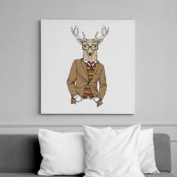 printfashion Hipster Deer - Vászonkép - Fehér (6625443)