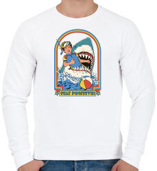 printfashion Stay positive! - Shark - Férfi pulóver - Fehér (7290554)