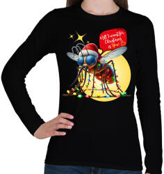printfashion All I want for Christmas is You! - Vicces karácsonyi szúnyog - Női hosszú ujjú póló - Fekete (15266414)