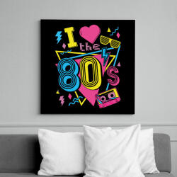 printfashion I love the 80's - Vászonkép - Fekete (13306638)