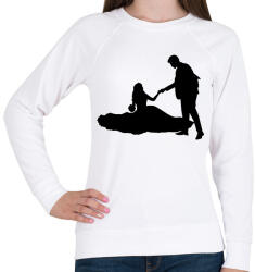 printfashion Lánykérés sziluett - Női pulóver - Fehér (12694220)