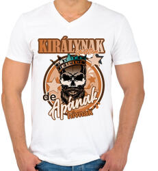 printfashion király vagyok - Férfi V-nyakú póló - Fehér (6137326)