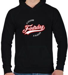 printfashion legjobb fodrász - Férfi kapucnis pulóver - Fekete (1634207)